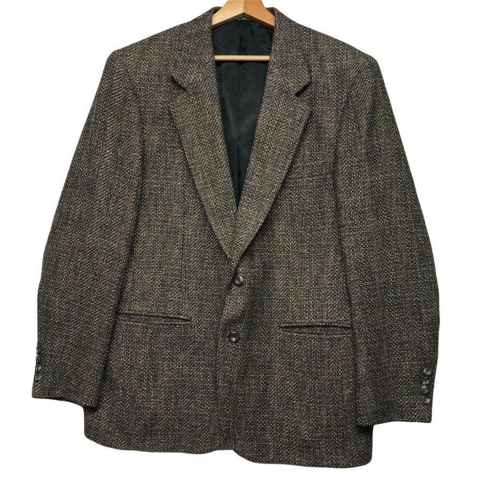 robert stock gree gray fleck tweed jacket sport suit coat 42 R winter line